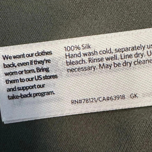 Eileen Fisher Women’s Size XL Olive Green Silk Linen High Low Short Sleeve Tunic - Picture 10 of 10